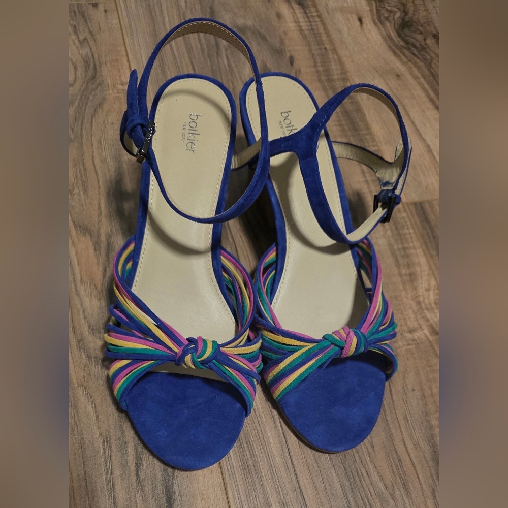 Botkier Blue Sandals with Colorful Straps BRAND NEW SIZE 10